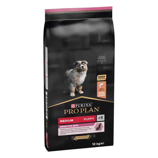 Pro Plan Medium Puppy Sensitive Skin Rico em Salmão para Cachorro Médio com Pele Sensível