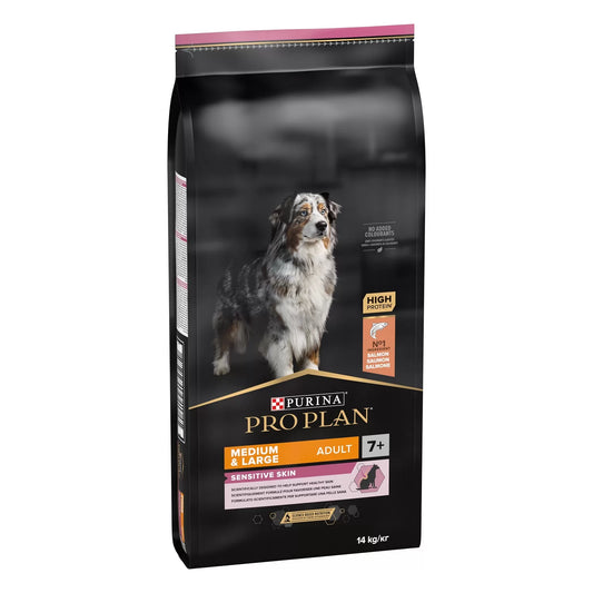 Pro Plan Cão Adulto 7+ Sensitive Skin Medium & Large para Pele Sensível Rico em Salmão 14Kg
